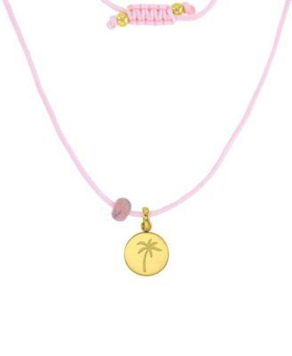 Roxy Waterproof Yellow Heart Labradorite Adjustable Necklace - Gold Pink 80$