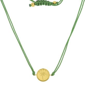 Roxy Waterproof Yellow Heart Beads Adjustable Necklace - Gold Green 60$