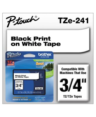 TZE241 0.7 in. x 26.2 ft. TZE Standard Adhesive Laminated Labeling Tape - Black on White