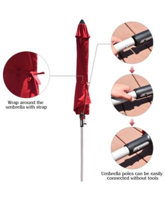 9 Feet Patio Outdoor Market Umbrella with Aluminum Pole without Weight Base