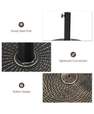 22Lbs Patio Resin Umbrella Base with Wicker Style for Outdoor Use