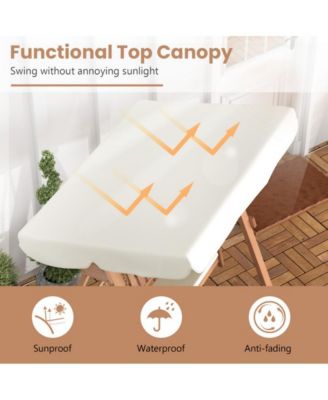 Outdoor 2-Seat Swing Bench w/ith A Frame and Sturdy Metal Hanging Chainsx