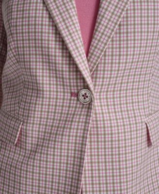 Women's Plaid Notch Collar Slim Fit Blazer