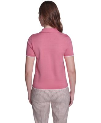 Women's Collared Tipped Polo Sweater