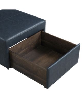 29" Leather Heidi Storage Ottoman