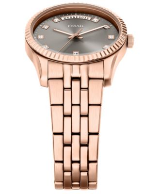 Women's Scarlette Three-Hand Day-Date Rose Gold-Tone Stainless Steel Watch, 34mm