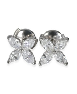 Tiffany & Co. Platinum Diamond Large Model Victoria Earrings