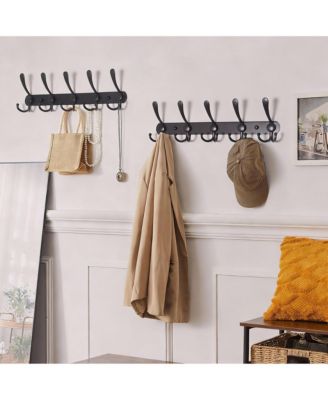 Stainless Steel 5-Hook Wall Rack for Coats & Towels