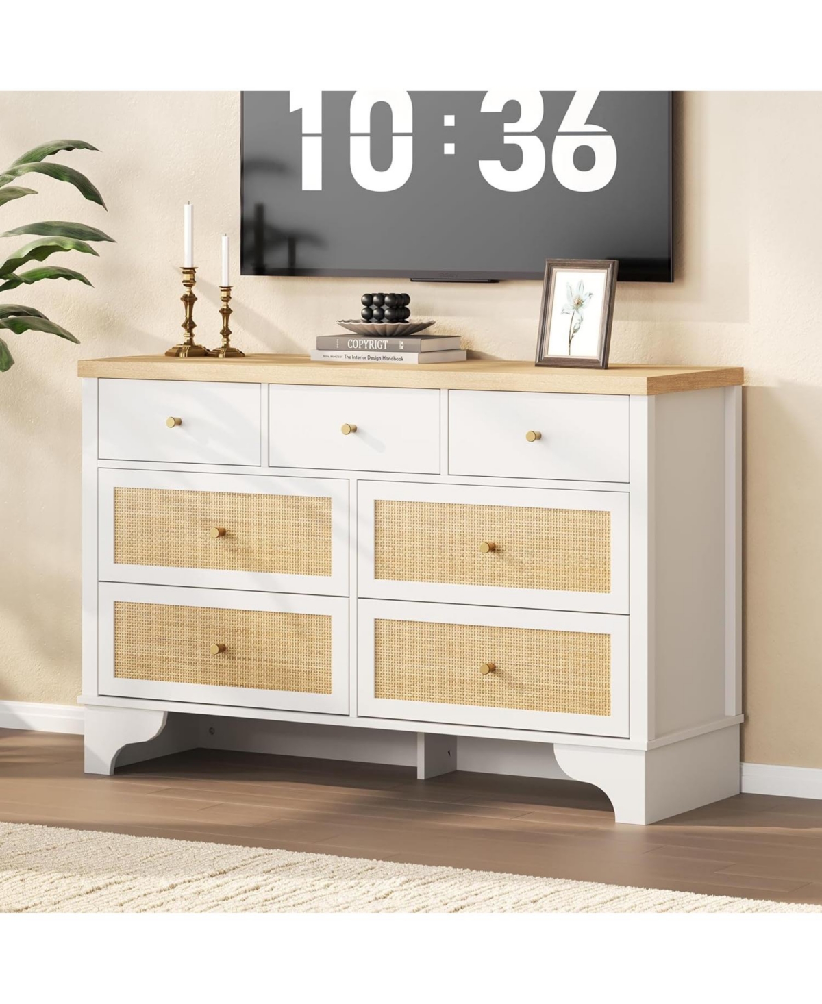 Gaomon 4-drawer wooden dresser, modern tall storage organizer for bedroom