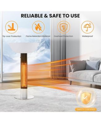 1500W Outdoor Patio Heater, Rapid Heating in 5s with LED Lights and Remote Control, IP55 Waterproof and Overheat Protection