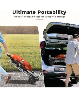 Portable Propane Gas Grill, 15,000 BTU Foldable Outdoor Grill with 348 Sq. In.