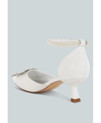 Womens Onkana Diamante Brooch Kitten Heel Sandals