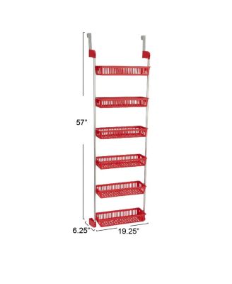 Over the Door Storage Rack, 6 Basket Door Organizer