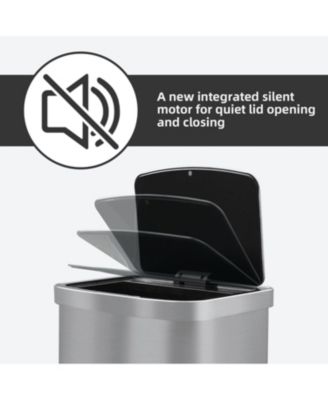 15.6 Gallon Stainless Steel Indoor Touchless Sensor Soft-Close Lid Trash Can