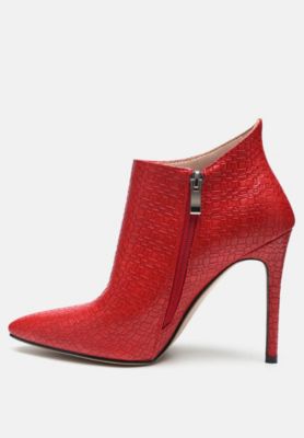 London Rag Womens Lolita Woven Texture Stiletto Boot