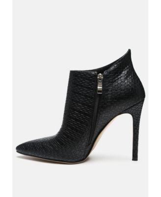 London Rag Womens Lolita Woven Texture Stiletto Boot