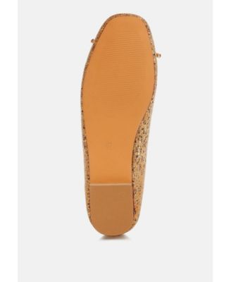 Womens Apollon Bow Detail Embossed Suede Ballerinas