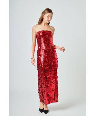 Women's Sequins Applique Midi Dress