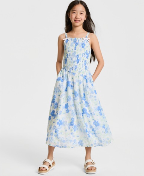 Детские abercrombie kids Girls' Smocked Maxi Dress