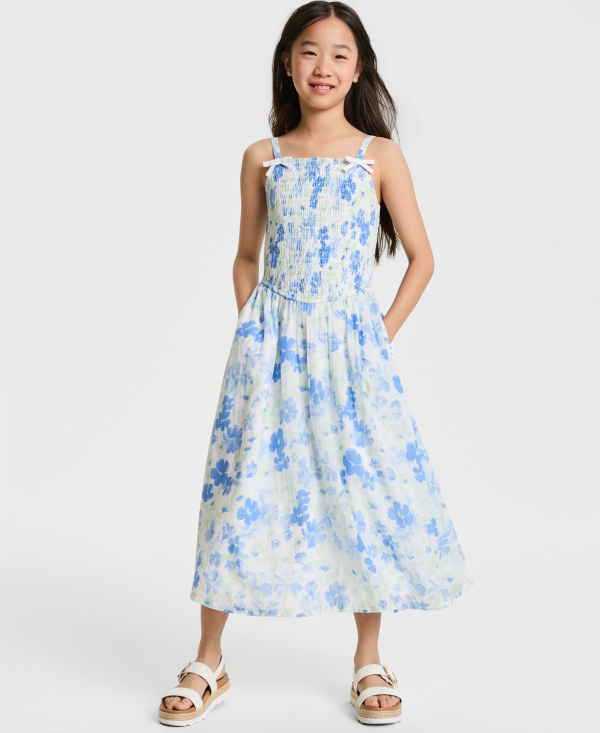 Детские abercrombie kids Girls' Smocked Maxi Dress — фото 1