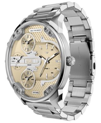 Men's Mr. Daddy Slim Quartz Multifunction Silver Stainless Steel Watch, 54mm