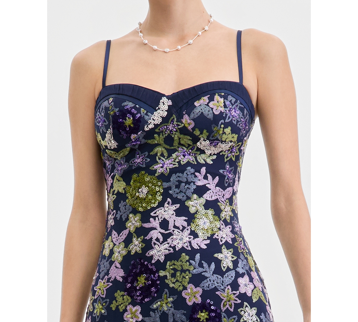 Violet Weekend Juniors' Floral Sequin Gown, Macy's Exclusive