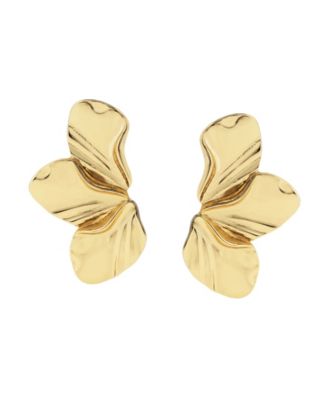 Gold Vintage Flower Post Earrings