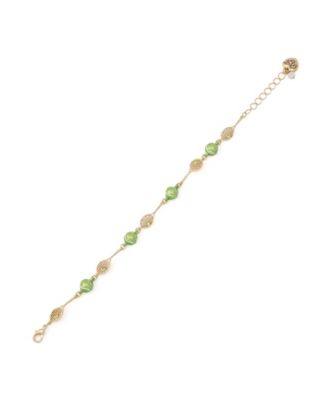 Faux Stone Tennis Racquet Link Bracelet