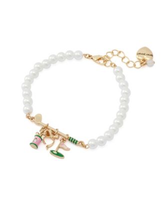 Faux Stone Golf Charm Mother of Pearl Strand Bracelet