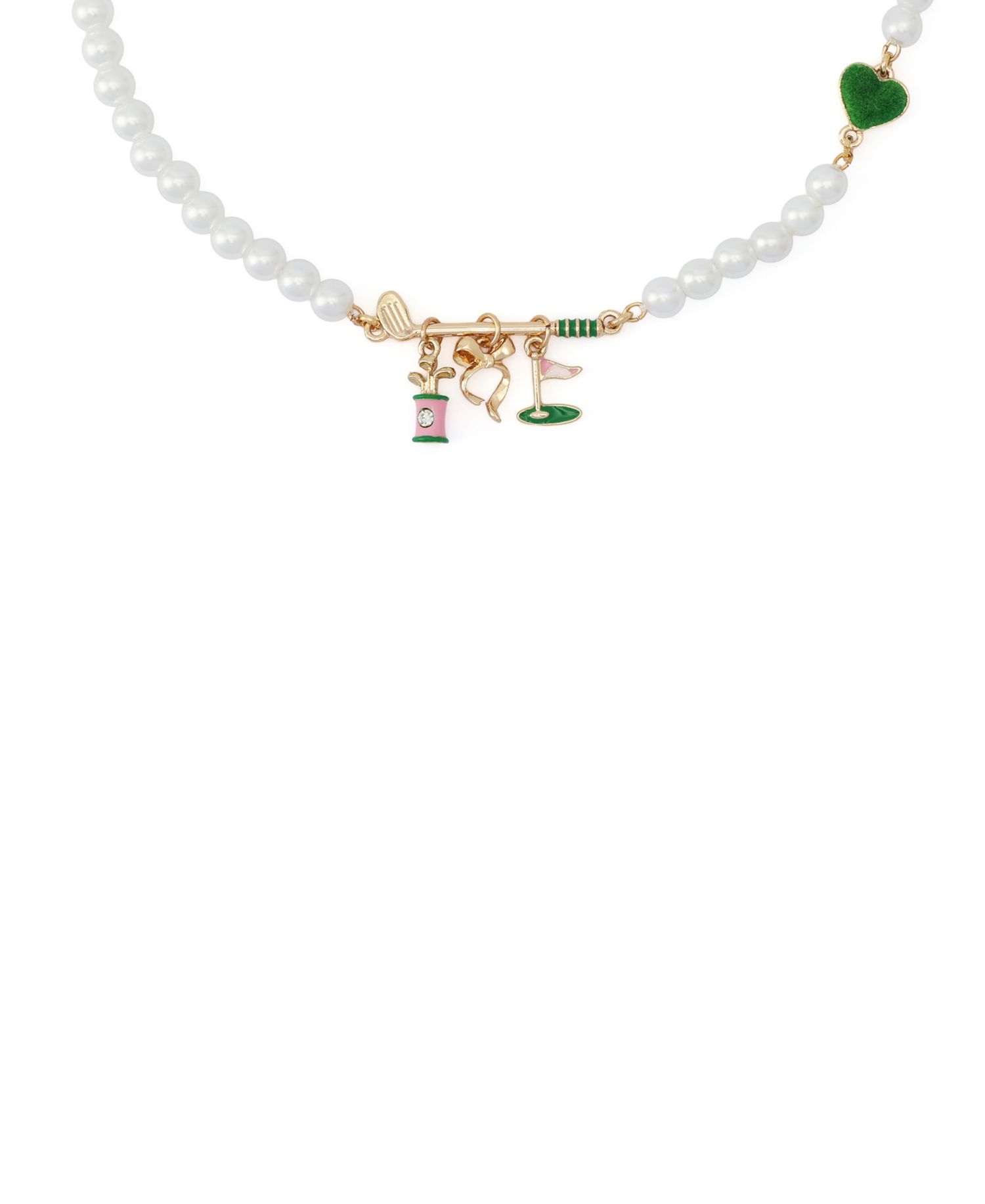 Faux Stone Golf Bib Mother of Pearl Necklace