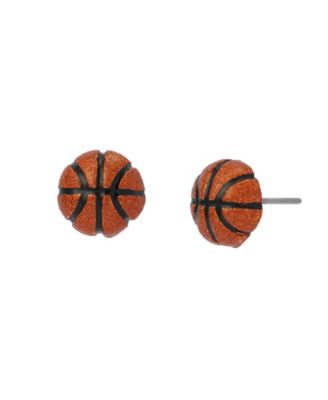 Orange Basketball Stud Earrings
