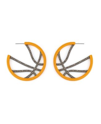 Faux Stone Basketball Hoop Earrings