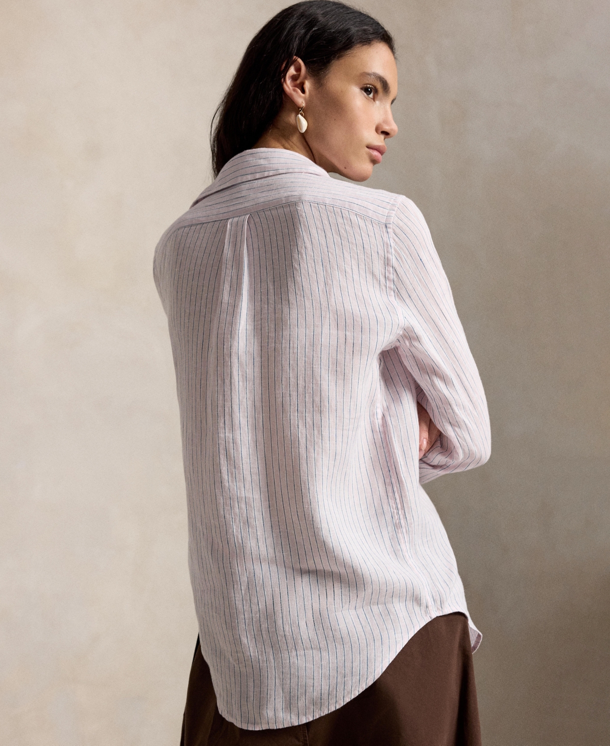 Polo Ralph Lauren Women's Classic Fit Striped Spread Collar Shirt