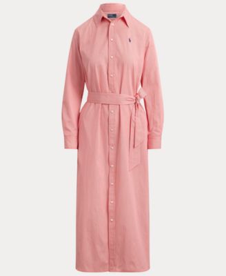 Women's Long-Sleeve Collared Shirt Dress