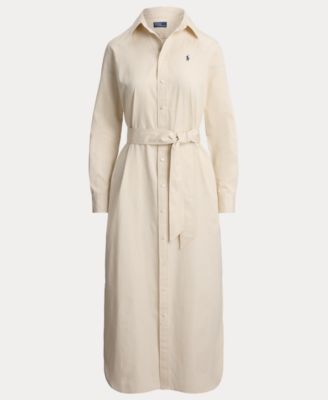 Women's Long-Sleeve Collared Shirt Dress