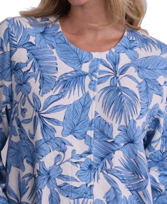Women's Long-Sleeve Printed Short Grip Robe