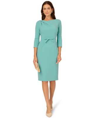 Women's Asymmetrical Draped Neck Sheath Dress