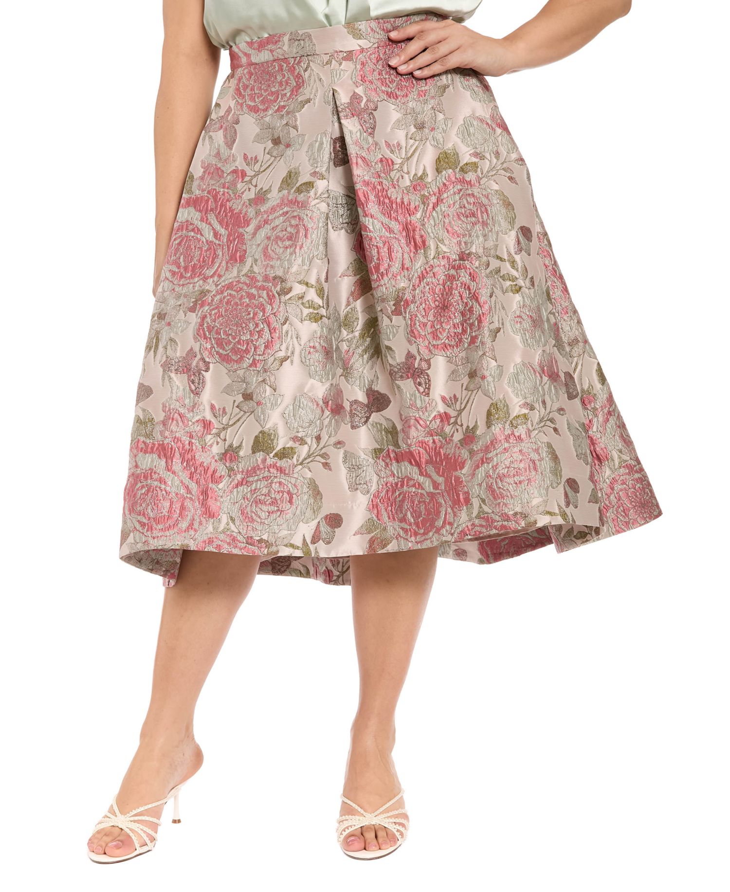 Plus Size Pleated Organza A-line Skirt