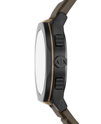 Armani Exchange Men's Sync Quartz Chronograph Brown Silicone Watch, 44mm