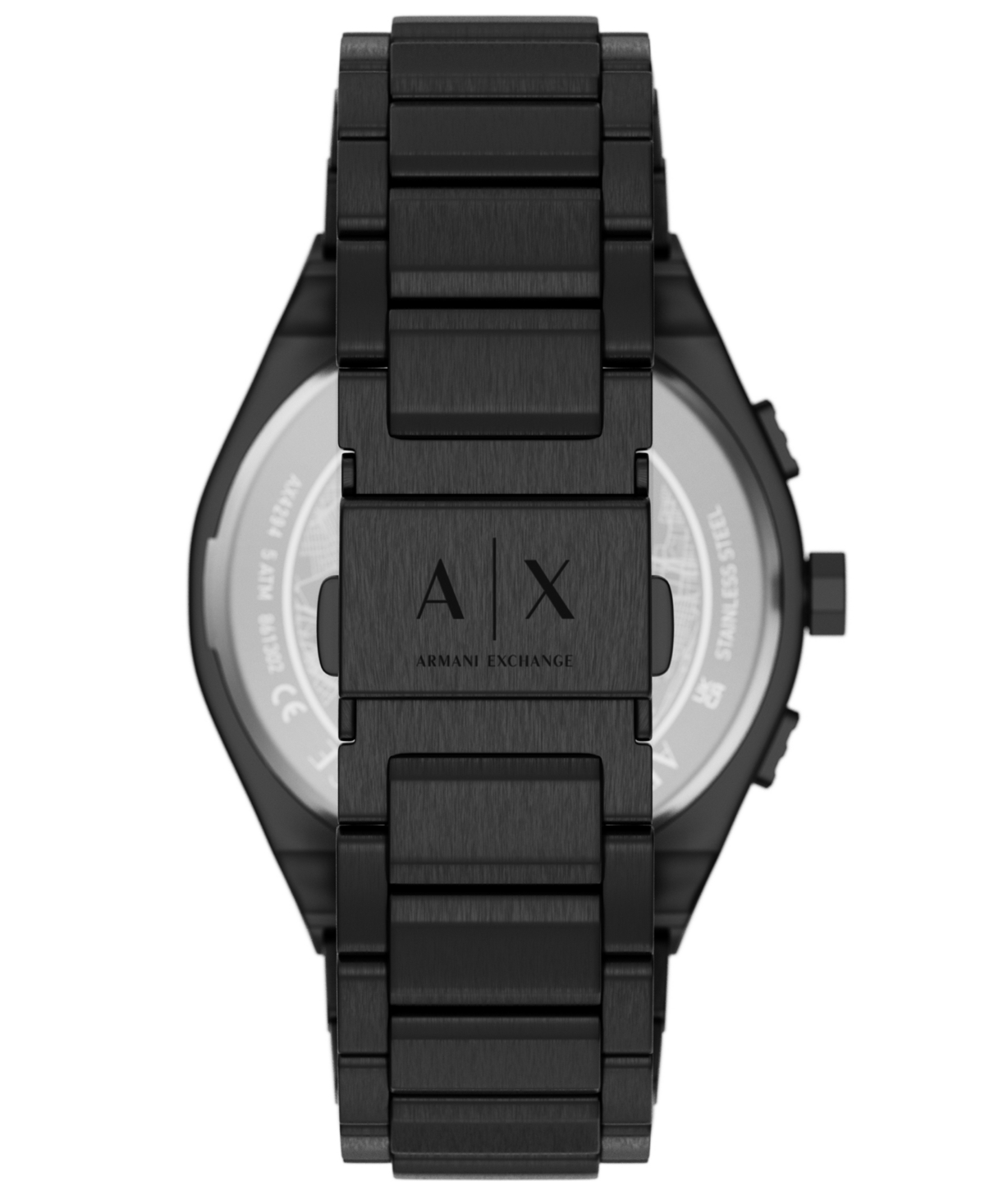 Armani Exchange Men's Sync Quartz Chronograph Black Stainless Steel Watch, 44mm
