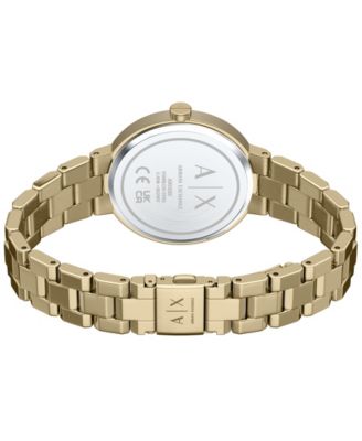 Armani Exchange Women's Quartz Two-Hand Gold Stainless Steel Watch, 36mm