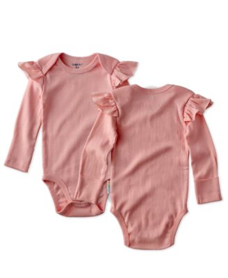 Baby Girls' Ashley Ruffle Shoulder Long-Sleeve Organic Cotton Bodysuits 5-Pack