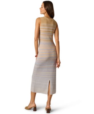 Women's Metallic Ombre Sweater Crew Neck Knit Dress