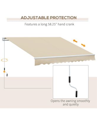 12' x 8' Retractable Awning, Patio Awning Sun Shade Shelter,