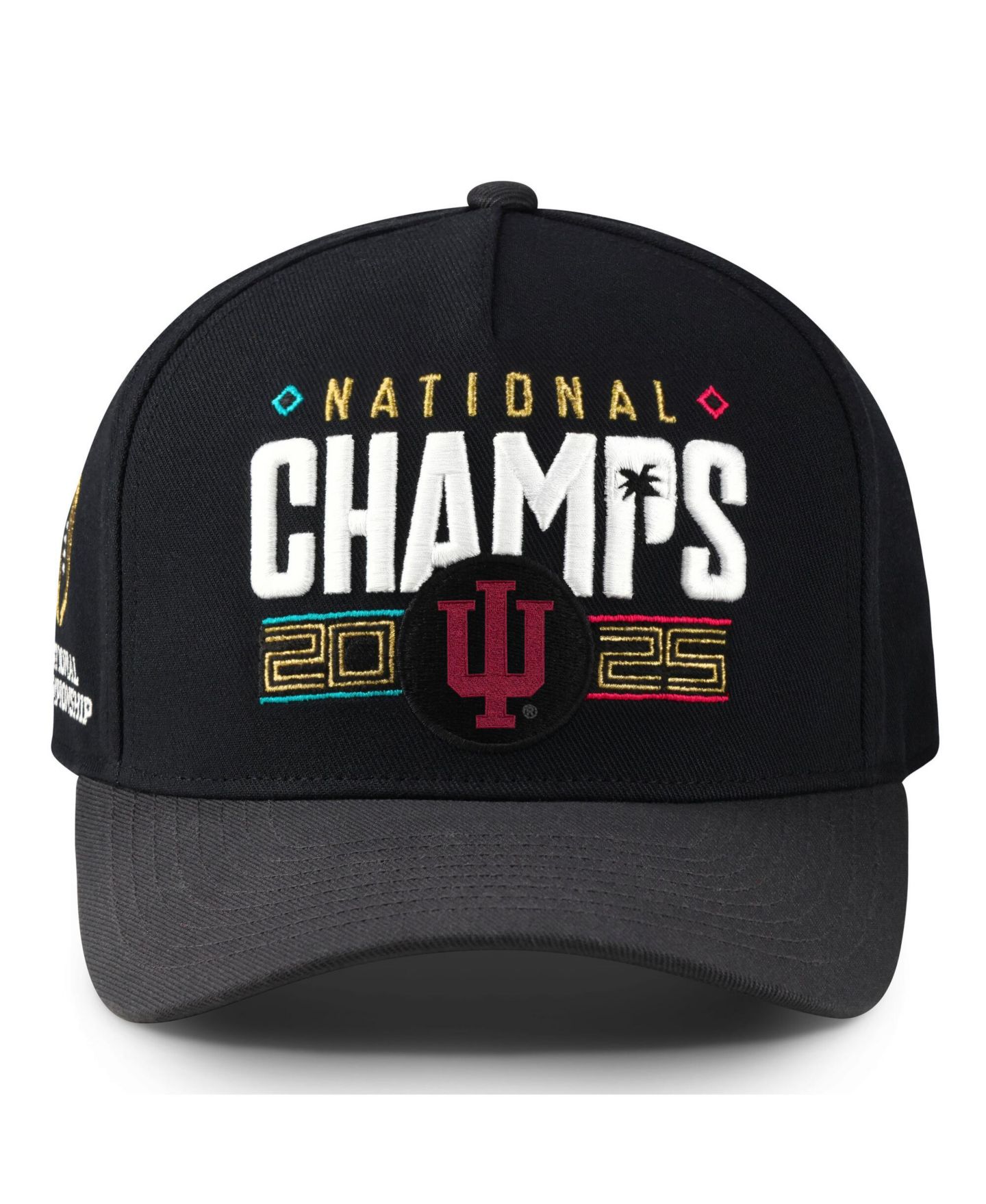 Мужская кепка Nike Black/Anthracite Indiana Hoosiers 2025 College Football Playoff National Champions Locker Room Rise Structured Hat — фото 5