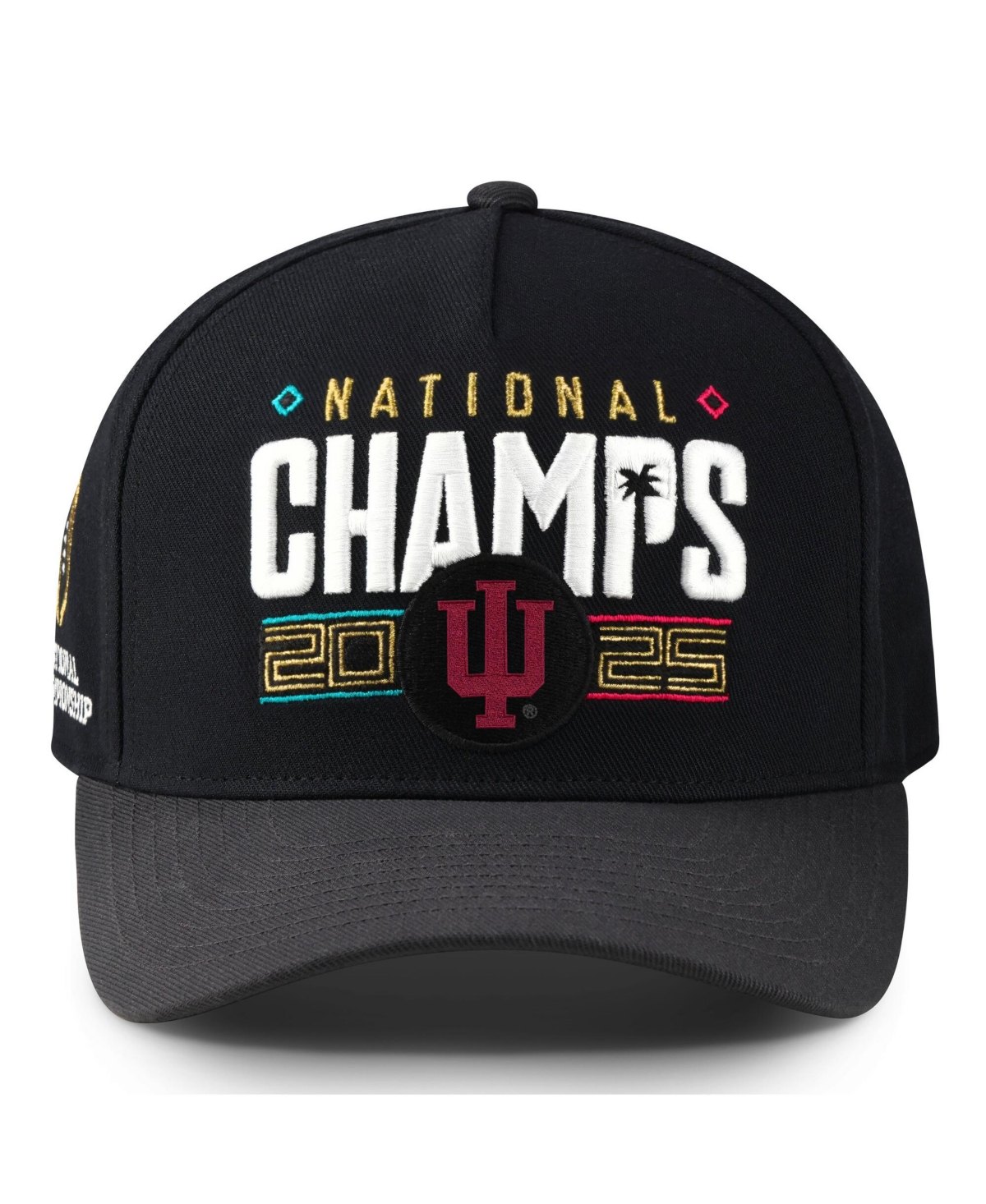 Nike Men's Black/Anthracite Indiana Hoosiers 2025 College Football Playoff National Champions Locker Room Rise Structured Hat