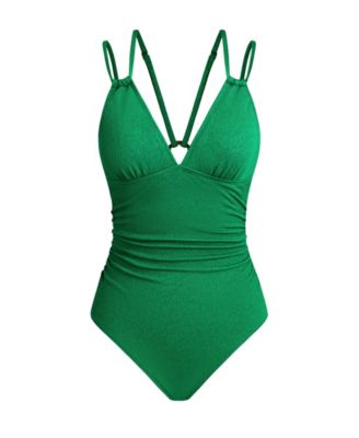 Women's Tummy Control Plunging O-Ring & Cutout One-Piece Swimsuit