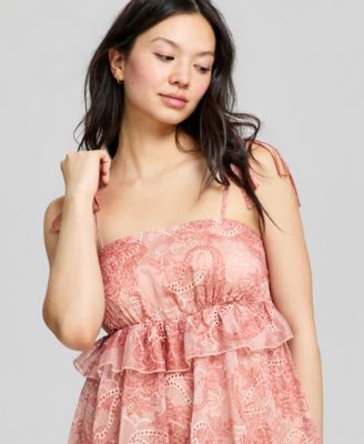 Women's Paisley Ruffle Mini Dress