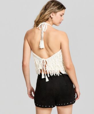 Women's Fringe Sweater Tank Top