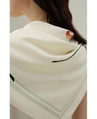 Women's Lily Print Silk Scarf